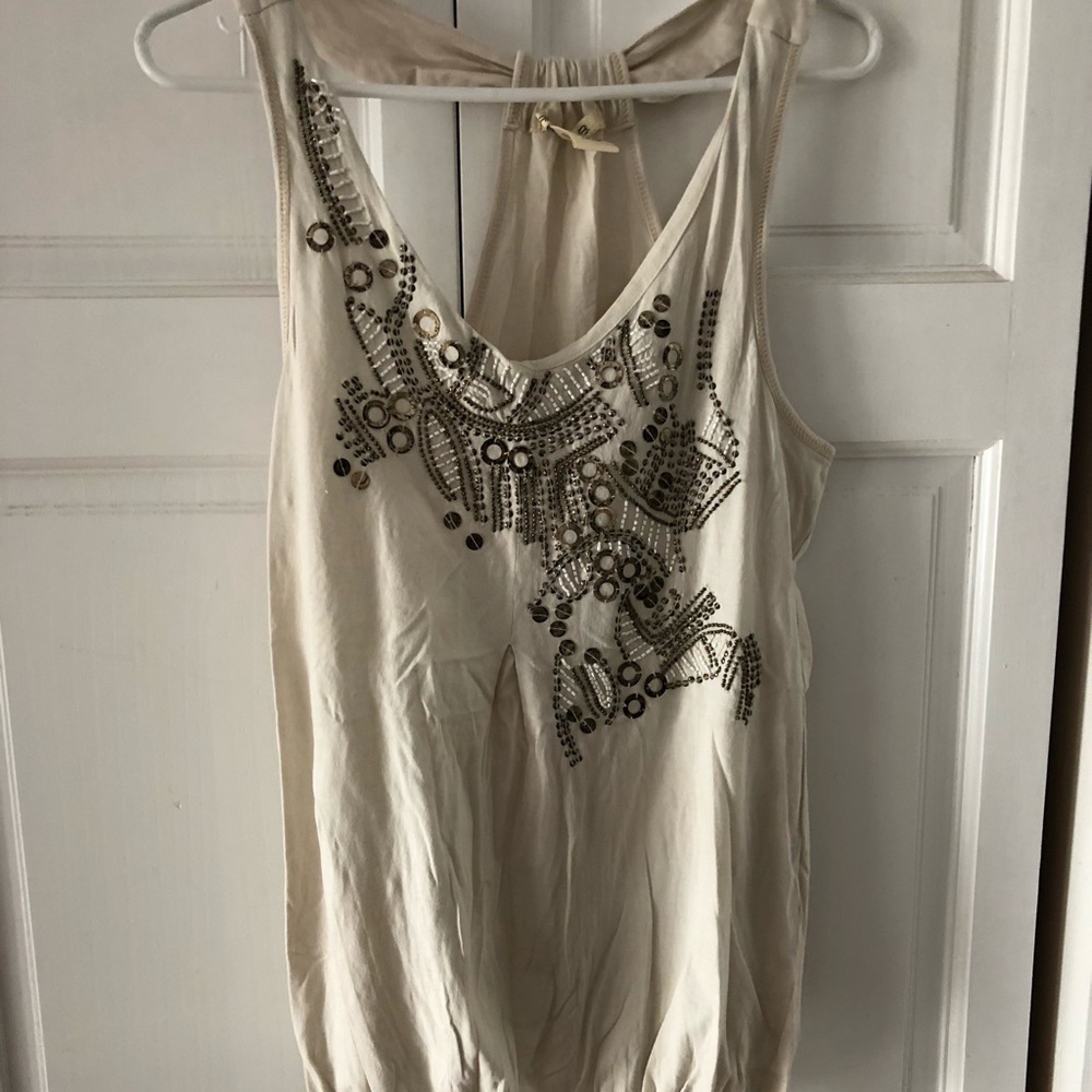 Cream top with sequins